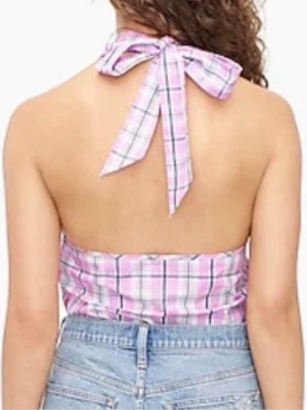 J.Crew Pink Plaid Halter Top XXL - Picture 2 of 6
